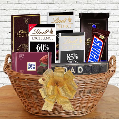 Marvellous Gift Basket of Dark Chocolates for DAD