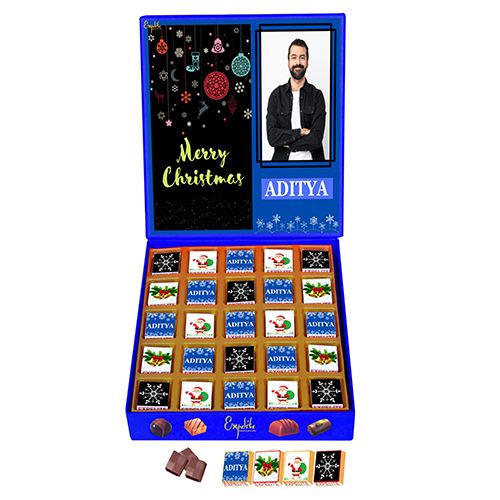 Merry Christmas Personalized Chocolates Gift Box