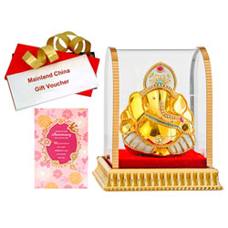 Celebration Pack of Vighnesh Idol Anniversary Card and Mainland China Voucher
