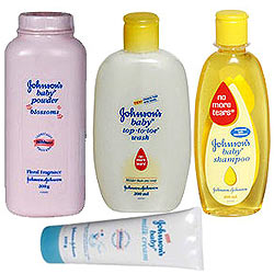 Exclusive Johnsons and Johnsons Baby Bath Hamper
