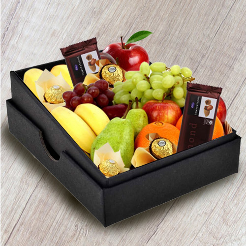 Yummy Box of Fresh Fruits N Chocolates