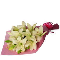 Ravishing Bouquet of White Lilies