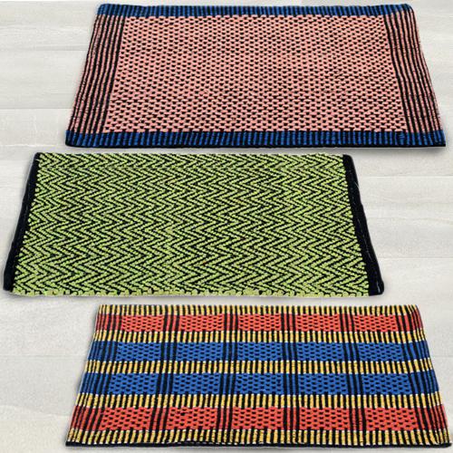 Trendy Set of 3 Traditional Style Cotton Blend Doormats