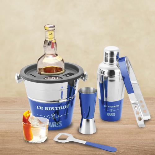 Imperial Blue Lacquered Bartender Tool Set