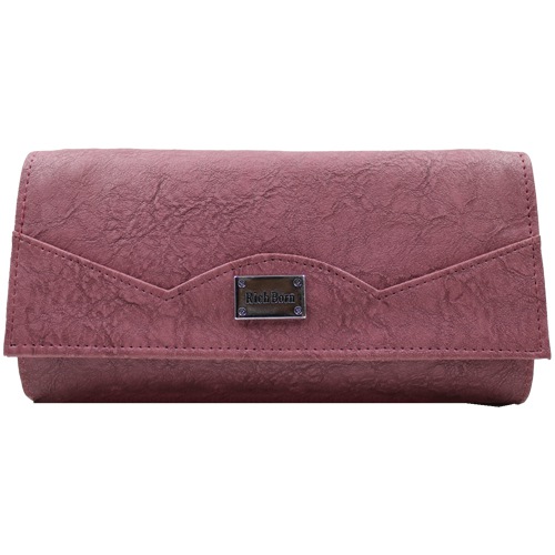 Womens Mauve Clutch Purse of Tapered Sides Flap Patti