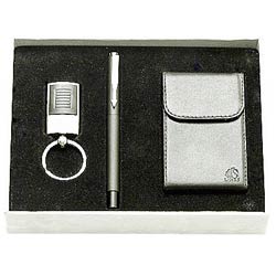 Amazing Steel Finish Key Ring, Pen and Visiting Card Holder