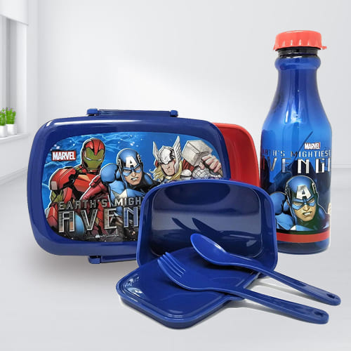 Alluring Marvel Avengers Tiffin Box n Bottle Combo