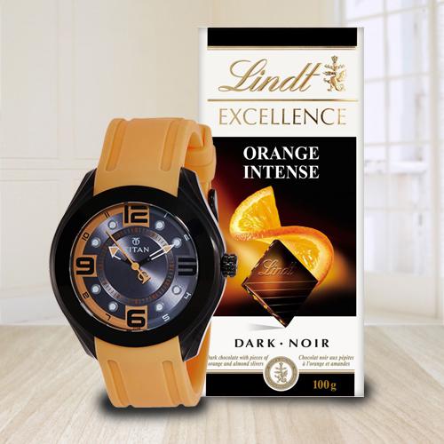 Exclusive Combo of Fastrack Watch and Lindt Chocolate