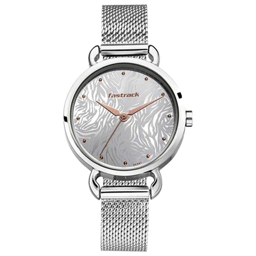 Cool Fastrack Animal Print Analog Silver Dial Womens Watch