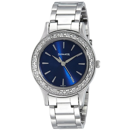 Enticing Sonata Stardust Analog Silver Dial Womens Watch